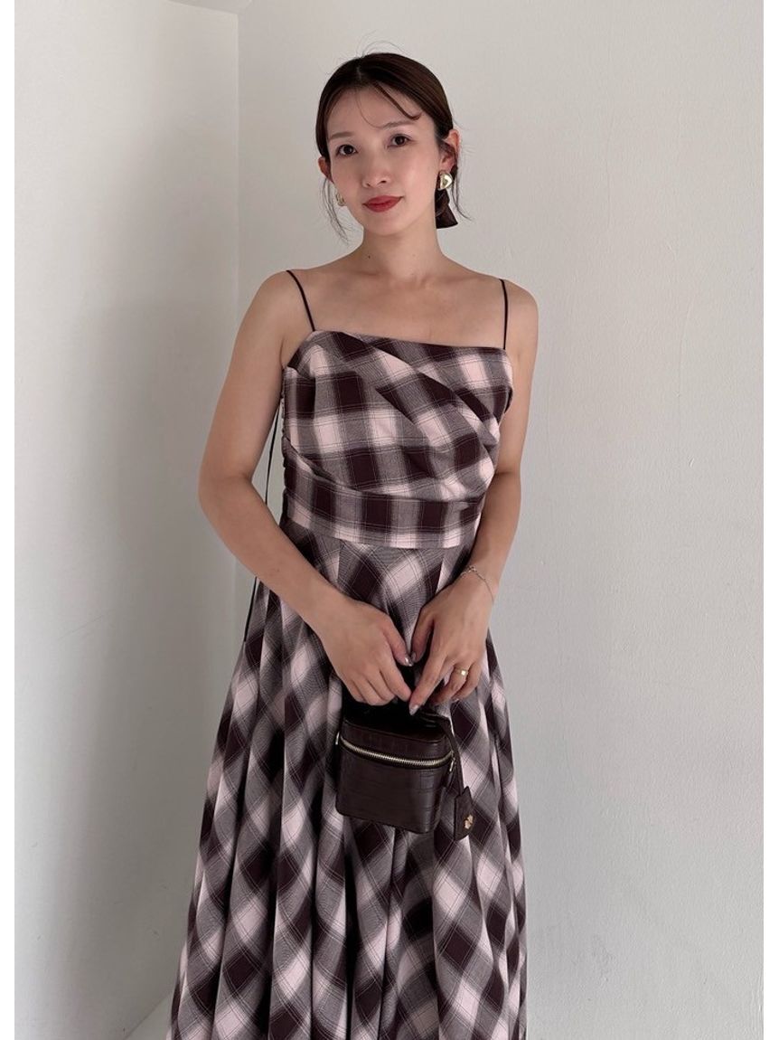 FRAY I.D「オンブレチェックアシメヘムキャミドレス」|ドレス|