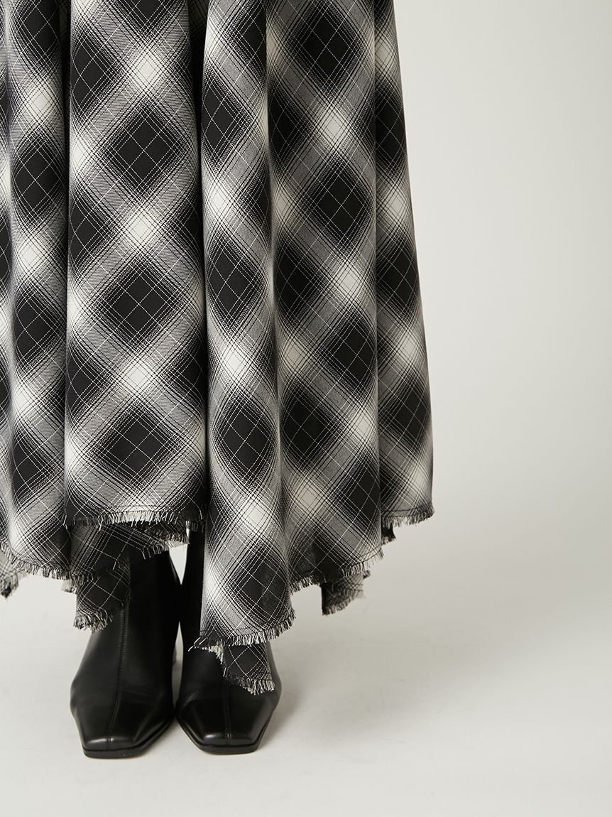 FRAY I.D「オンブレチェックアシメヘムキャミドレス」|ドレス|