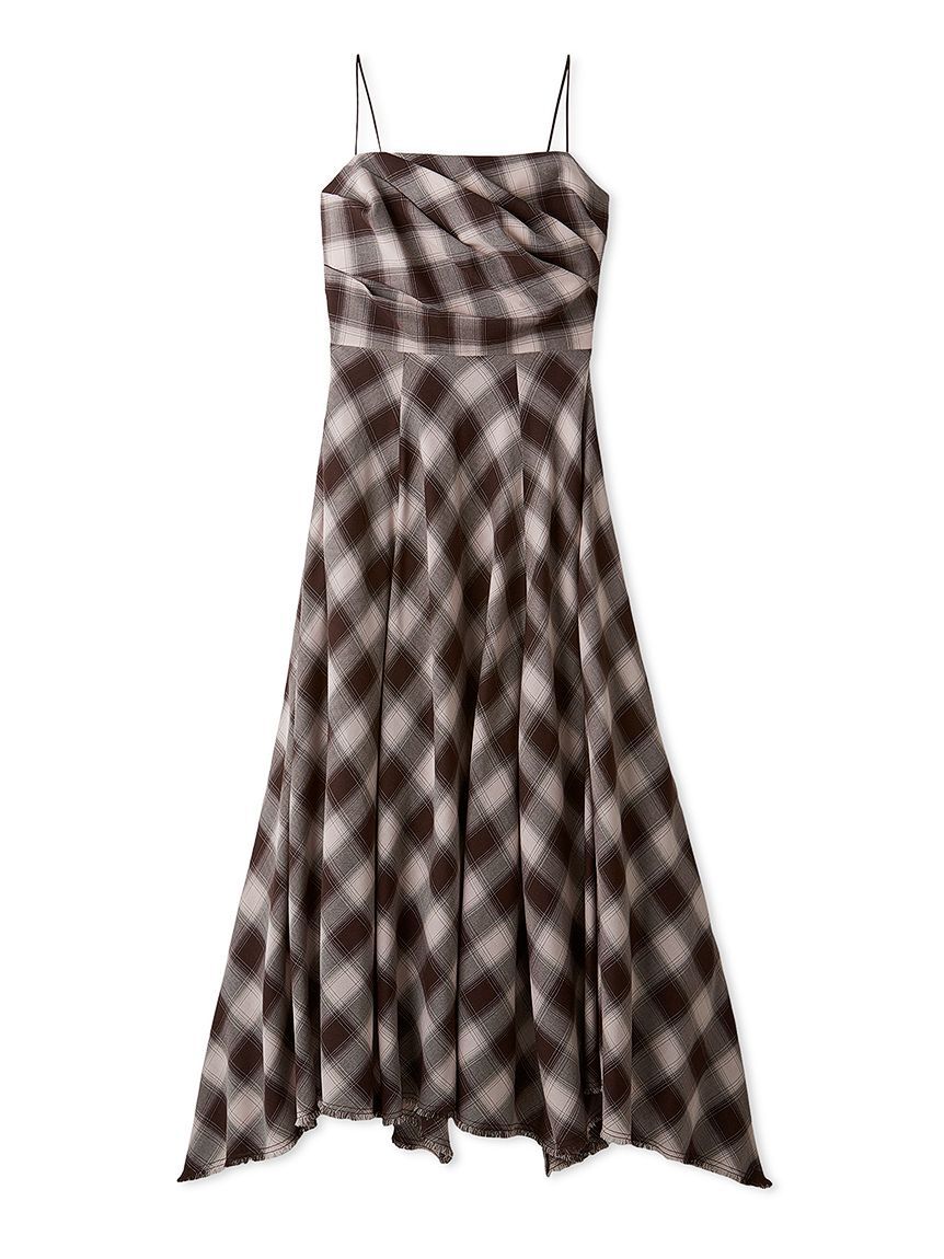 FRAY I.D「オンブレチェックアシメヘムキャミドレス」|ドレス|