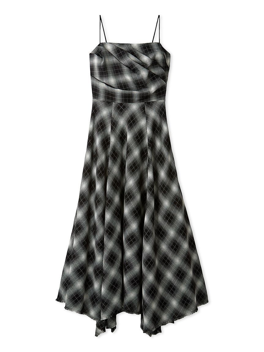 FRAY I.D「オンブレチェックアシメヘムキャミドレス」|ドレス|