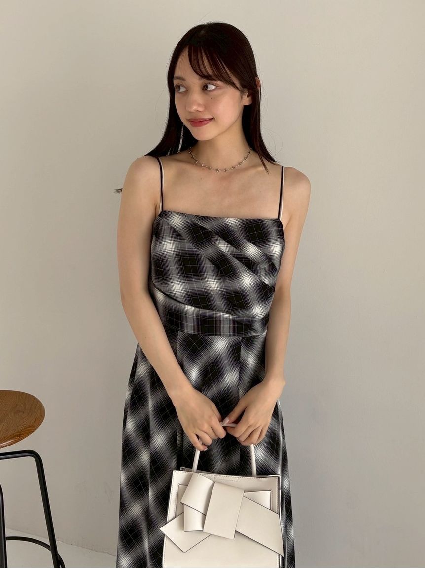 FRAY I.D「オンブレチェックアシメヘムキャミドレス」|ドレス|