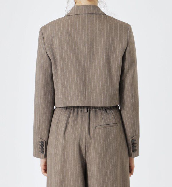  「ストライプクロップドジャケット」|テーラードジャケット|