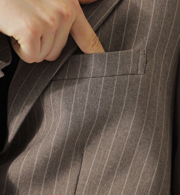  「ストライプクロップドジャケット」|テーラードジャケット|