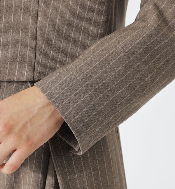  「ストライプクロップドジャケット」|テーラードジャケット|