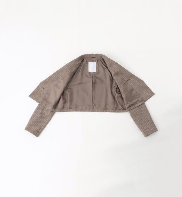  「ストライプクロップドジャケット」|テーラードジャケット|