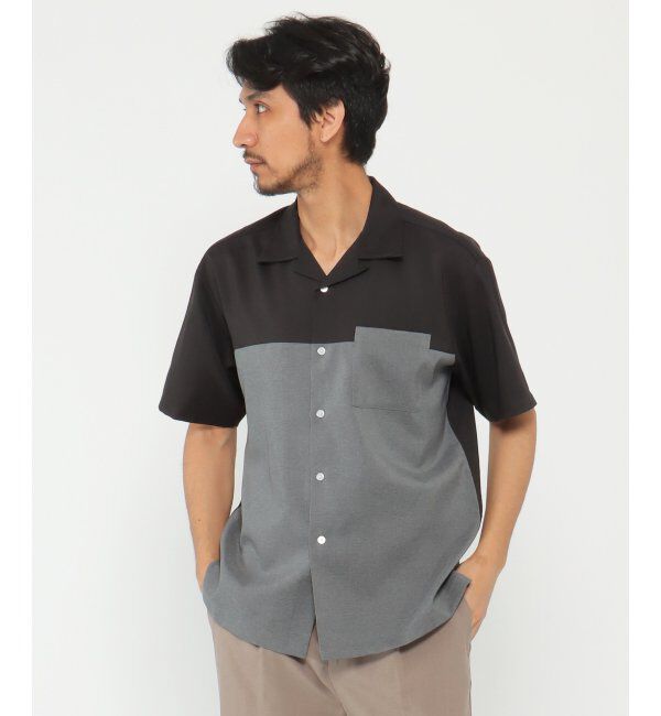 ikka「バイカラーオープンカラーシャツ」|シャツ・ブラウス|