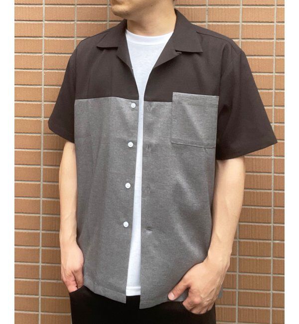 ikka「バイカラーオープンカラーシャツ」|シャツ・ブラウス|