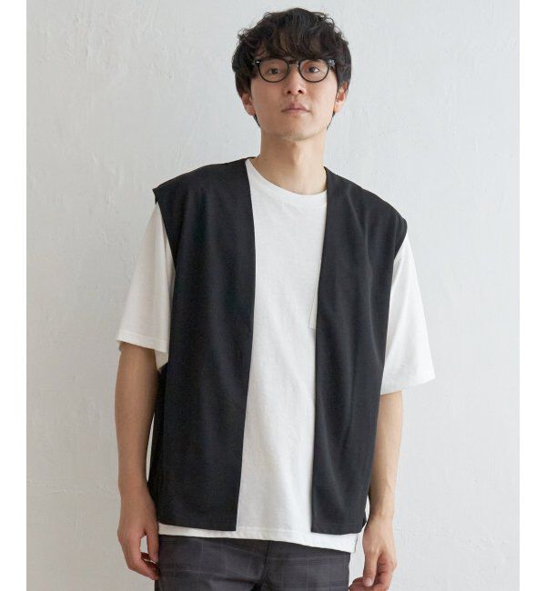 ikka「【2点セット】ジョーゼットジレインナーセット」|Tシャツ・カットソー|ブラック