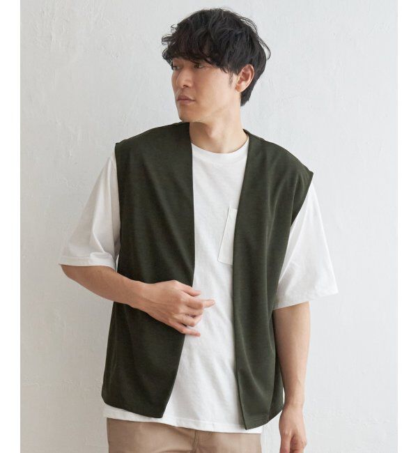 ikka「【2点セット】ジョーゼットジレインナーセット」|Tシャツ・カットソー|オリーブ