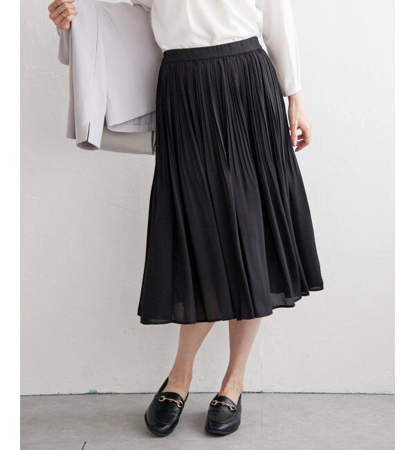 IKKA LOUNGE「シフォンプリーツスカート」|スカート|