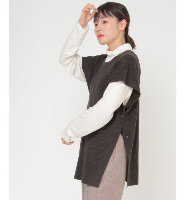 Lbc with Life「2WAYベスト」|ニット・セーター|チャコール