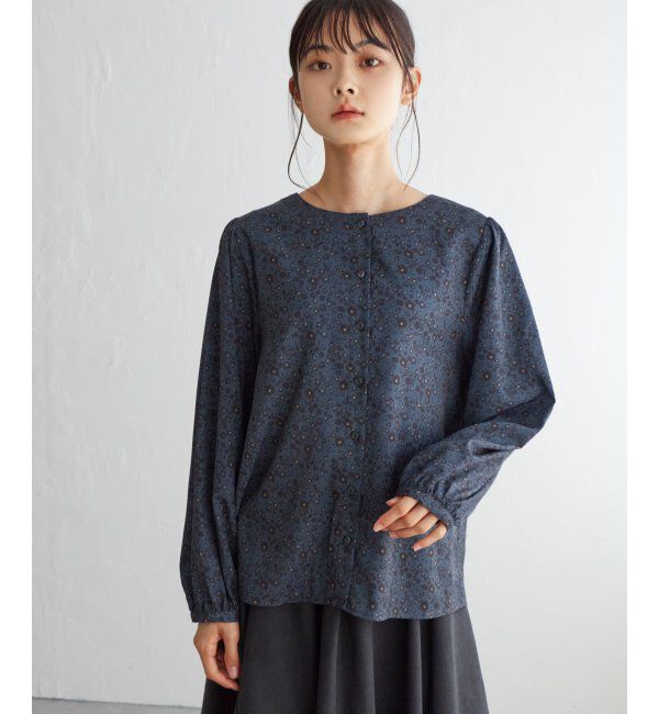 Lbc with Life「花柄プリント2WAYブラウス」|シャツ・ブラウス|グレイ