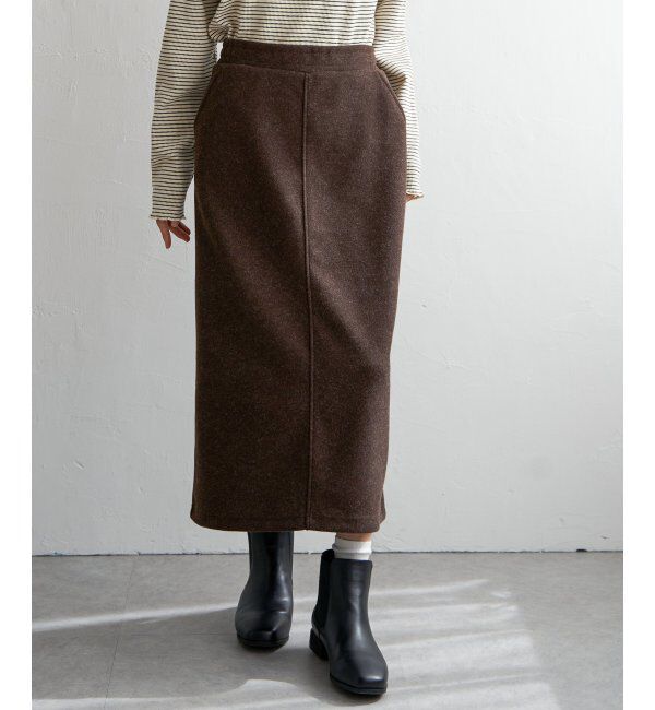 Lbc with Life「圧縮ジャージIラインスカート」|スカート|Dkブラウン