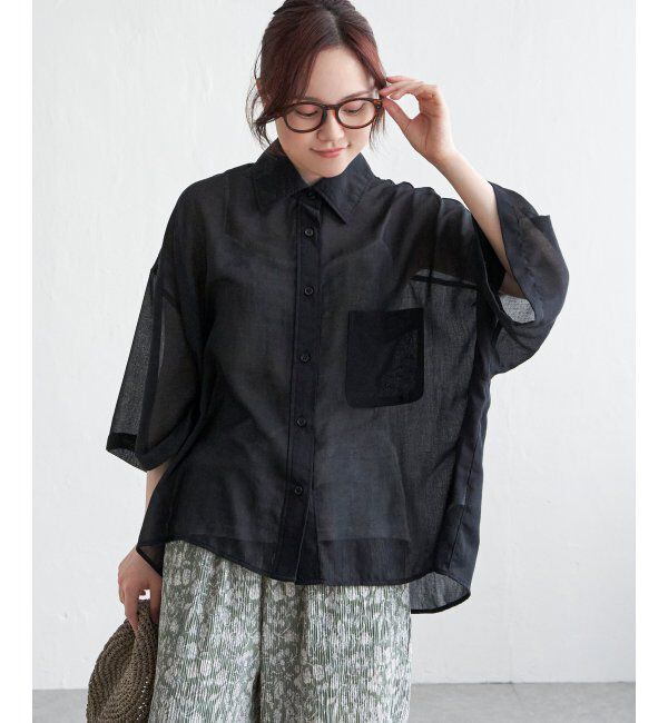 Lbc with Life「シアーボックスシルエットシャツ」|シャツ・ブラウス|