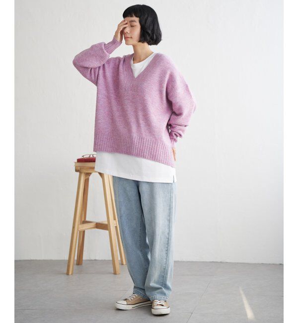 Lbc with Life「ラインVネックニットプルオーバー」|カーディガン|