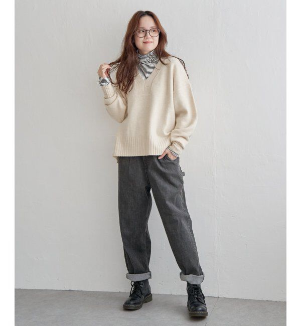 Lbc with Life「ラインVネックニットプルオーバー」|カーディガン|