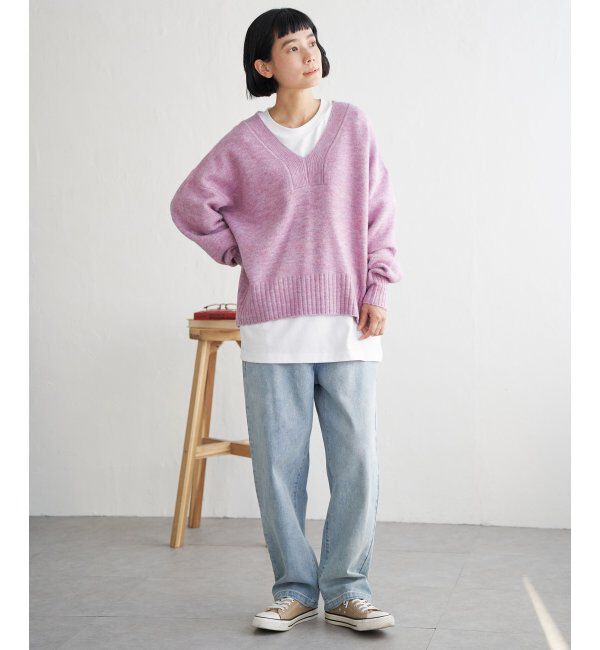 Lbc with Life「ラインVネックニットプルオーバー」|カーディガン|