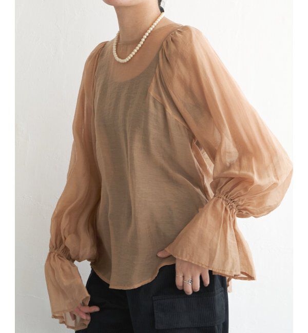 VENCE share style「袖フレアブラウス」|シャツ・ブラウス|ベージュ