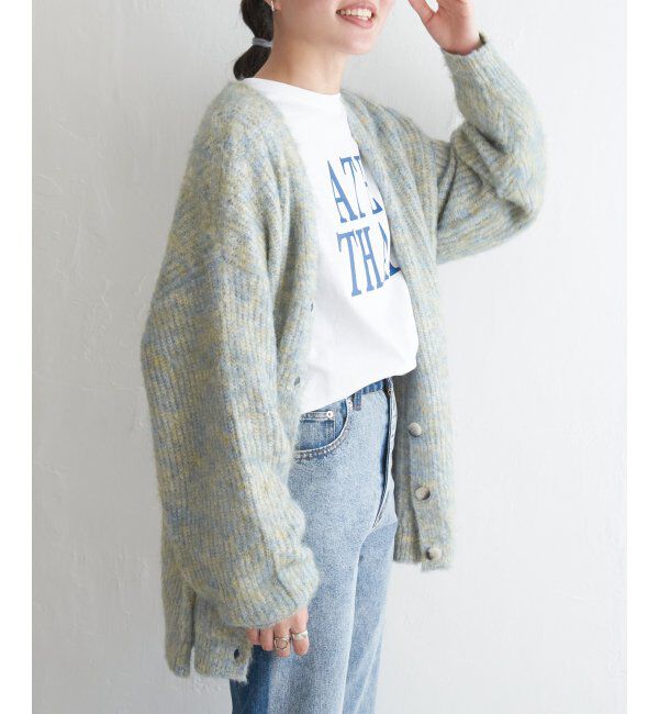 VENCE share style「ミックスVネック2WAYニットカーディガン」|カーディガン|ホワイト