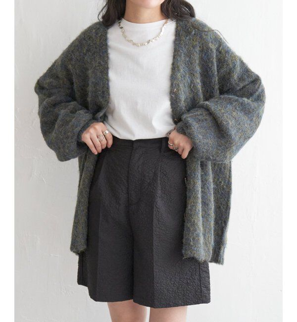 VENCE share style「ミックスVネック2WAYニットカーディガン」|カーディガン|ブラック