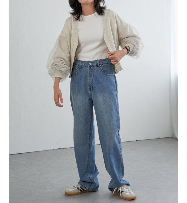 VENCE share style「裏毛ｘチュールダブルZIPカーディガン」|スウェット・ジャージ|