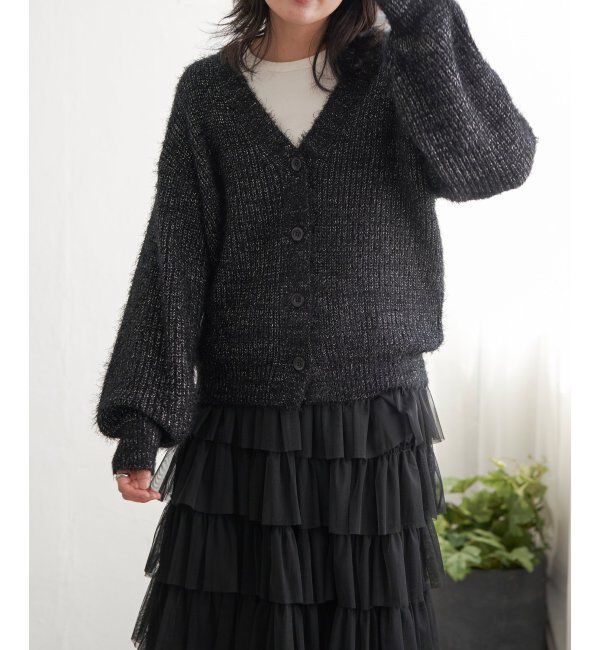VENCE share style「ラメシャギーカーディガン」|カーディガン|