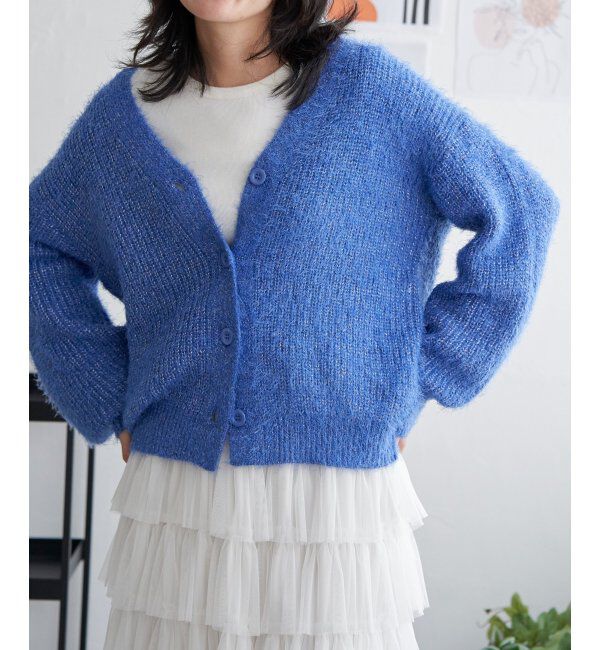 VENCE share style「ラメシャギーカーディガン」|カーディガン|