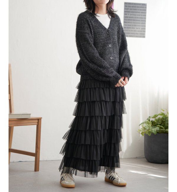 VENCE share style「ラメシャギーカーディガン」|カーディガン|