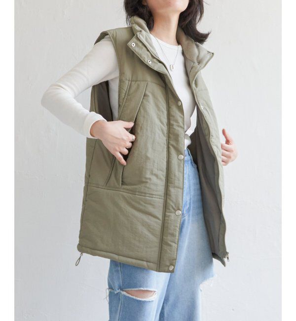 VENCE share style「ナイロン中綿ベスト」|その他|ブルーグリーン