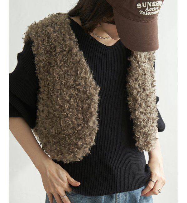 VENCE share style「プードルファーショートベスト」|その他|