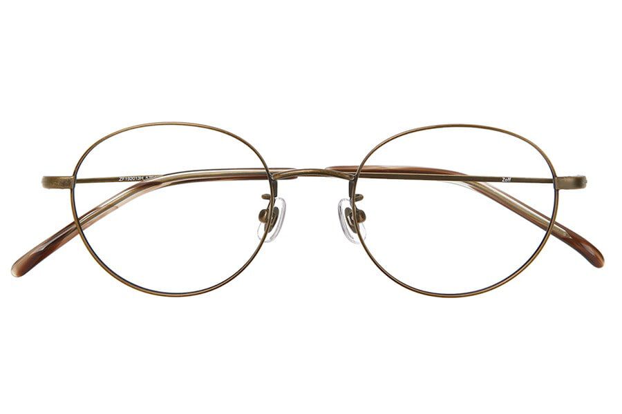  「ボストン型 メガネ｜メタルフレーム ｜ Zoff CLASSIC｜レンズ交換券付き ピンク ゴールド ブラウン」|メガネ|