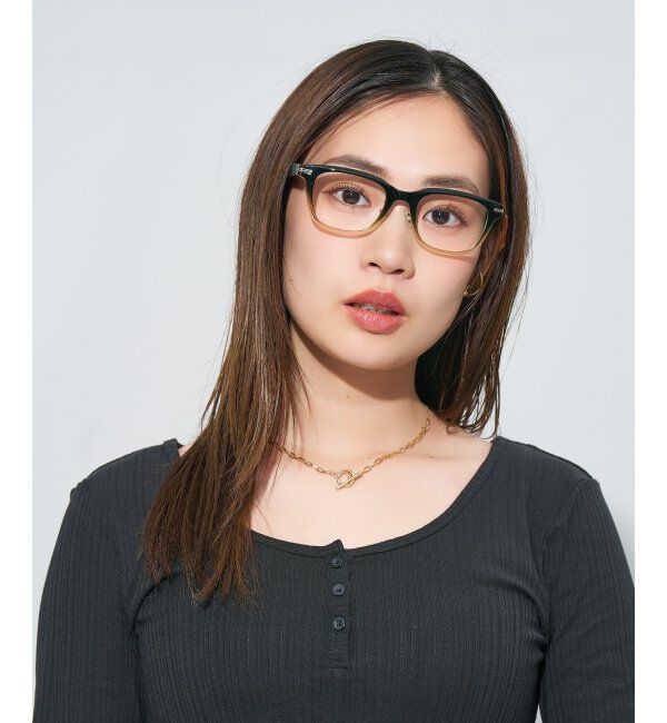  「ウェリントン型 メガネ | レザー調 ラバーテンプル ズレ落ち防止 メンズ ビジネス レンズ交換券付」|メガネ|グリーン