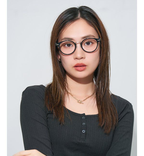  「ボストン型 メガネ | レザー調 ラバーテンプル 眼鏡 伊達メガネ 度付き CLASSIC レンズ交換券付」|メガネ|