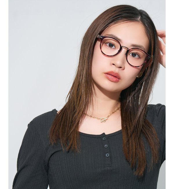  「ボストン型 メガネ | レザー調 ラバーテンプル 眼鏡 伊達メガネ 度付き CLASSIC レンズ交換券付」|メガネ|