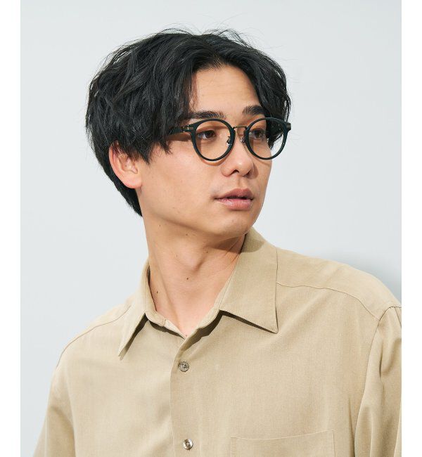  「ボストン型 メガネ | レザー調 ラバーテンプル 眼鏡 伊達メガネ 度付き CLASSIC レンズ交換券付」|メガネ|