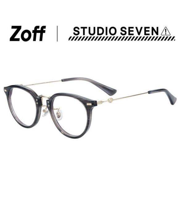  「Zoff｜STUDIO SEVEN｜ボストン型 メガネ プラスチック&times;メタル｜伊達メガネ 度付きメガネ レンズ交換券付」|メガネ|