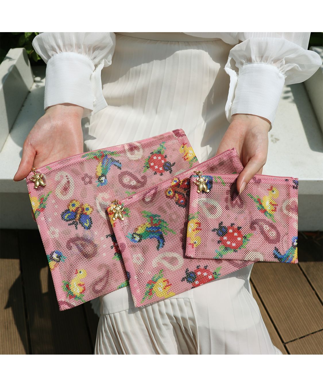 FEILER「ハイジペイズリー　メッシュポーチL　HPY-257013」|ポーチ|