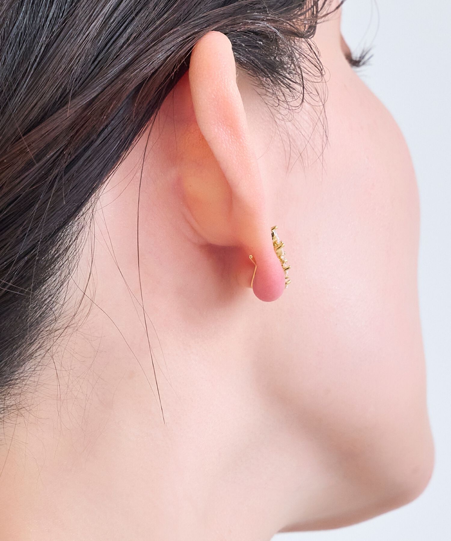 Phoebe「リーフグレースビジューピアス&イヤリング　ゴールド」|ピアス|