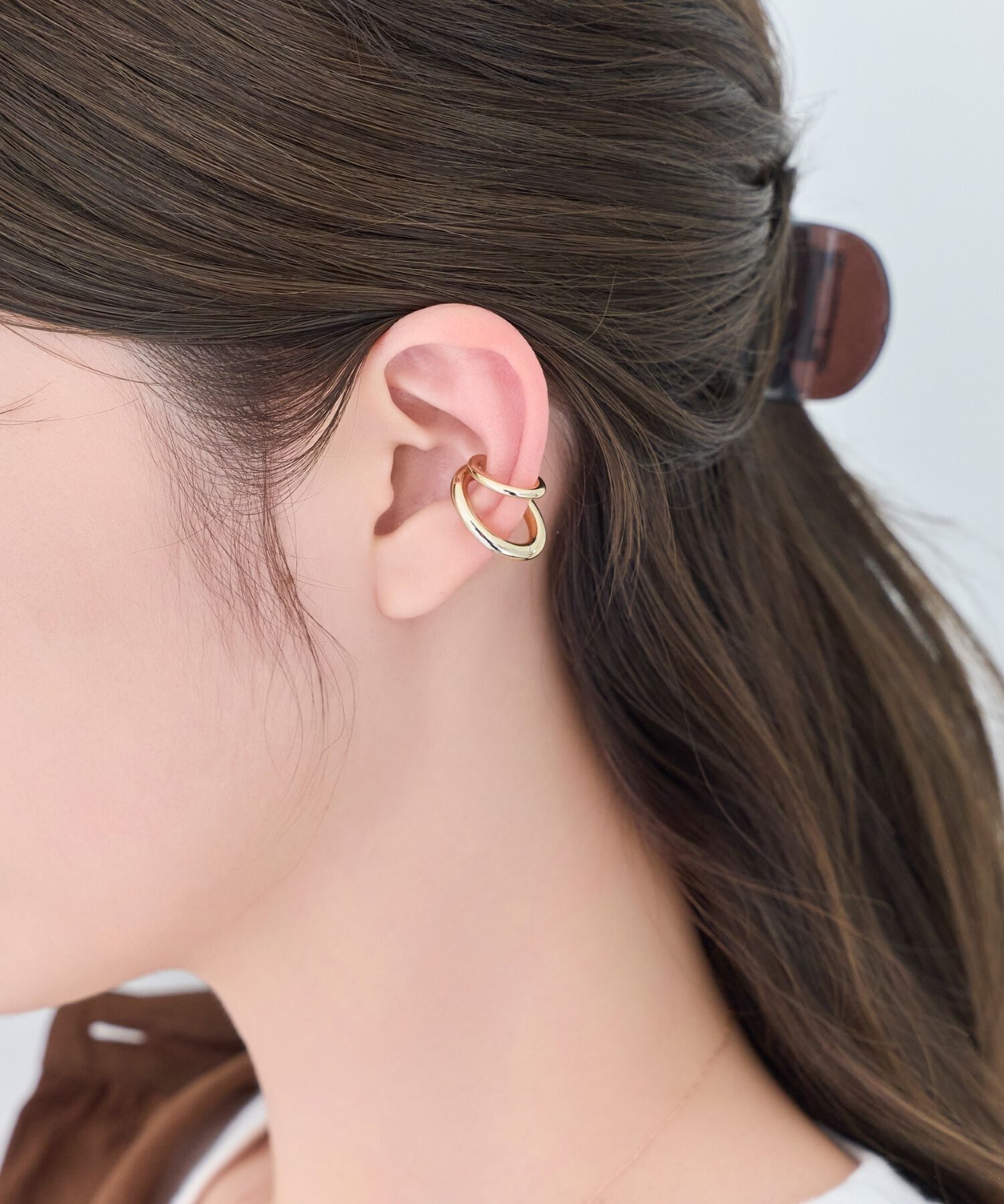 Phoebe「【金属アレルギー対応】ダブルシャインイヤーカフ　ゴールド/ニッケルフリー」|イヤーカフ|