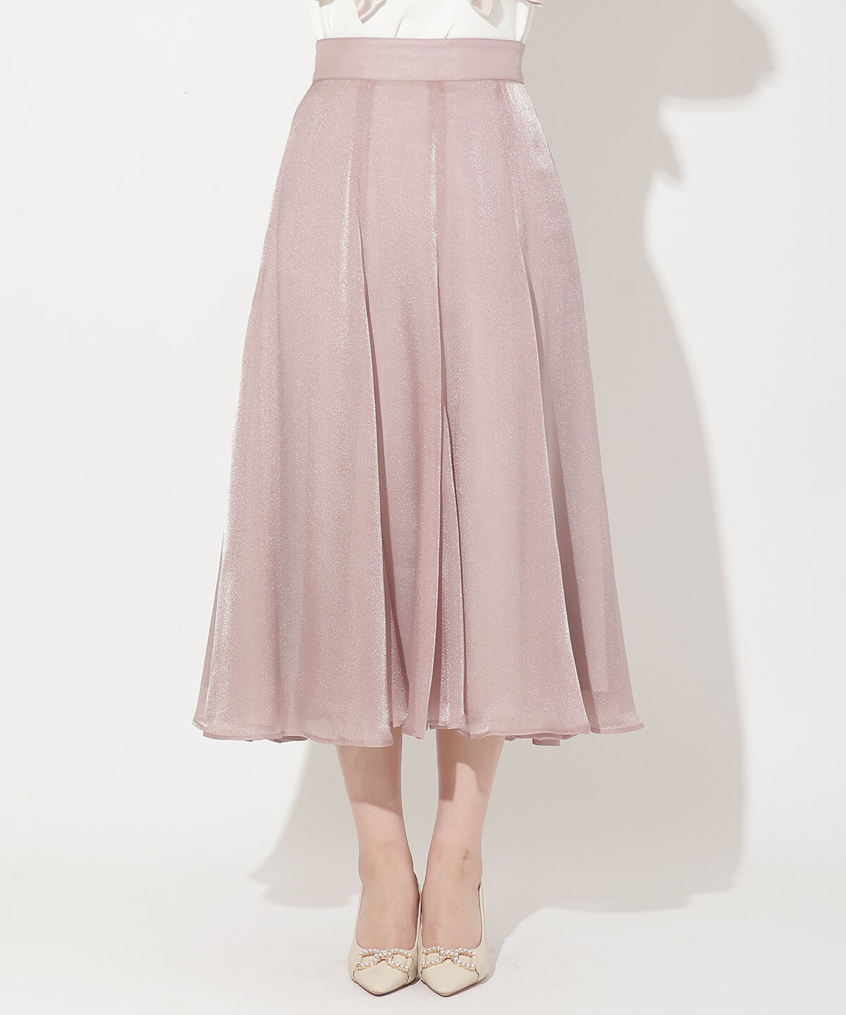 WILLSELECTION「シャイニーフレアスカート」|フレア|