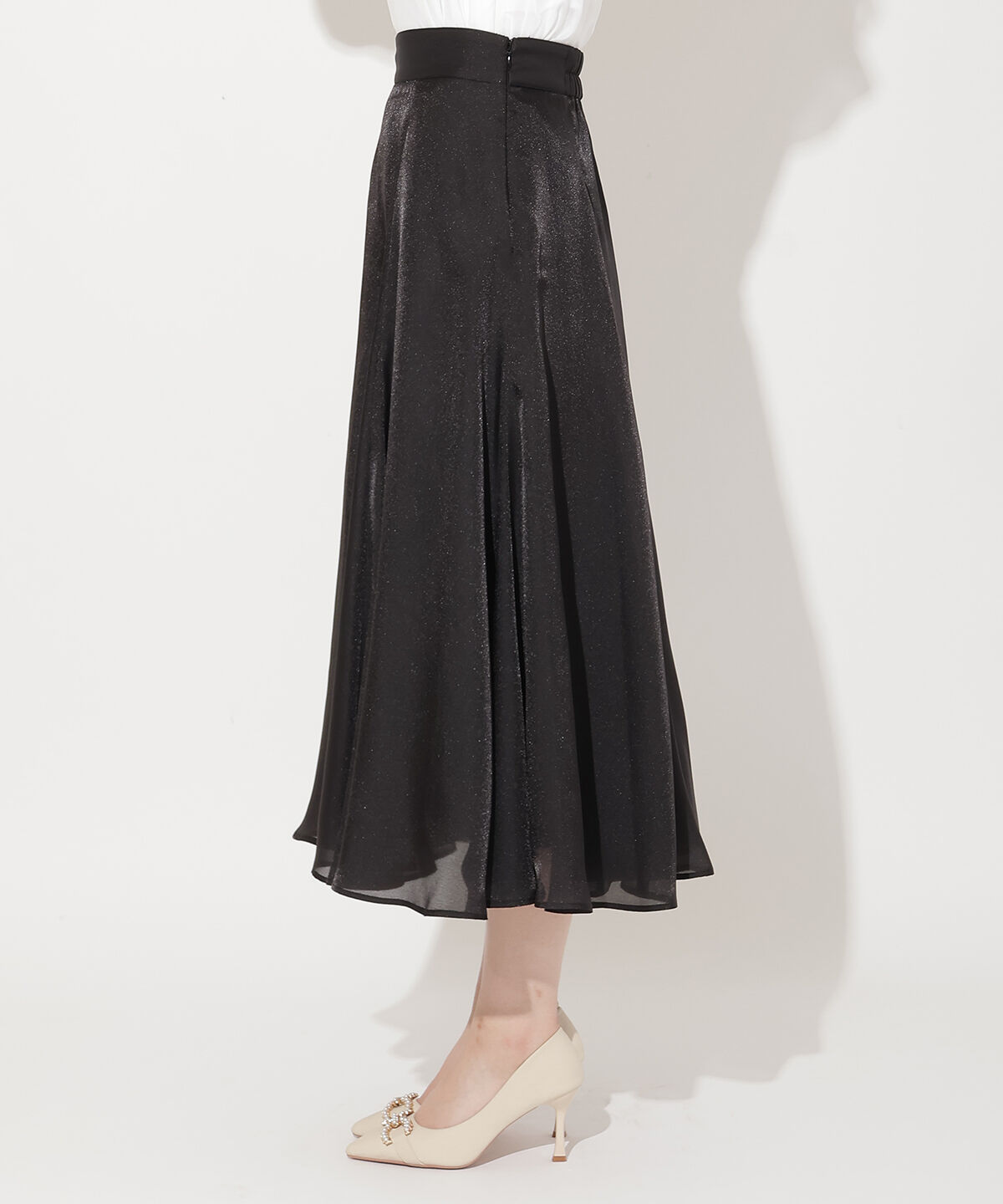 WILLSELECTION「シャイニーフレアスカート」|フレア|