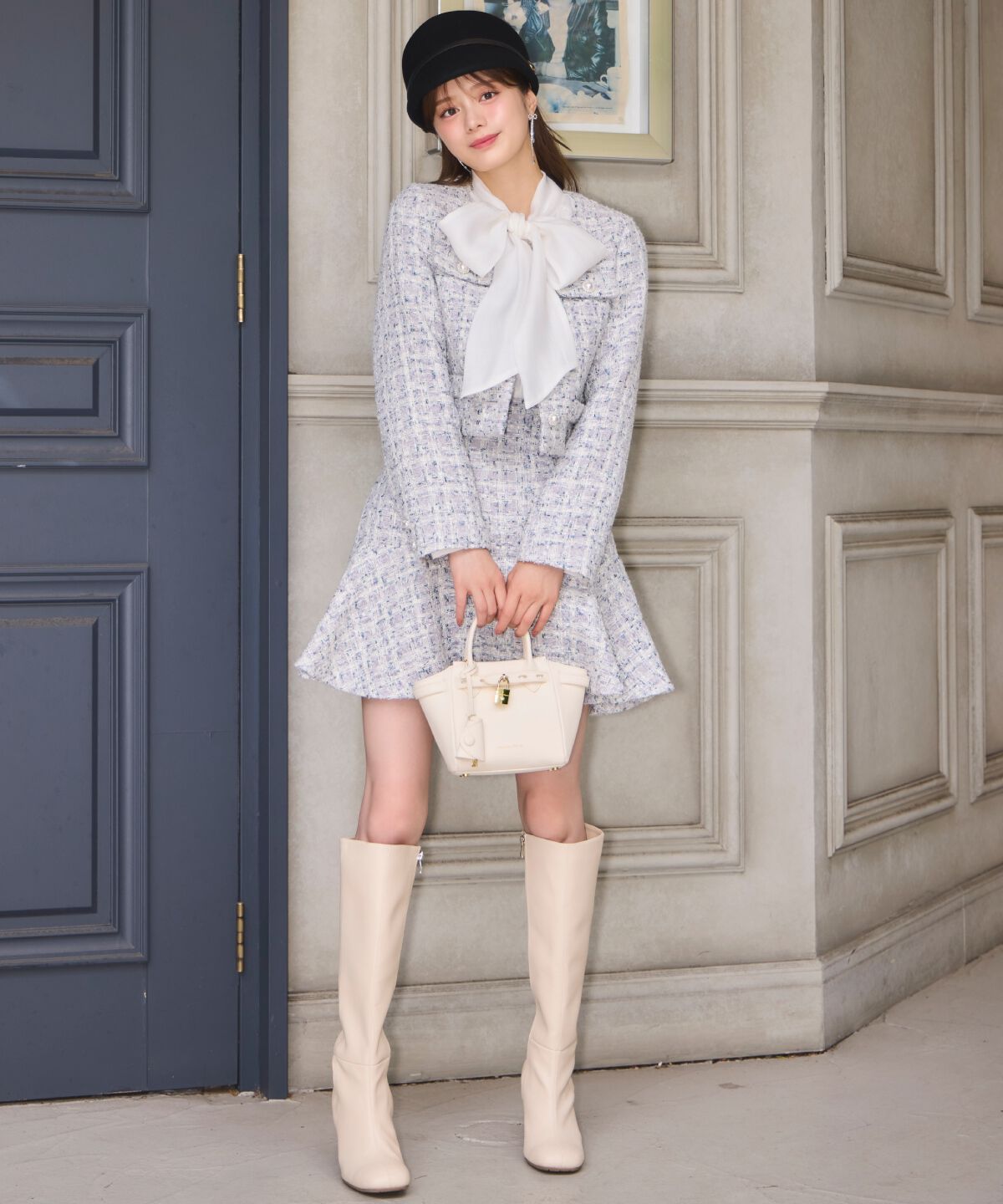 WILLSELECTION「MIXツイードフレアヘムスカート」|フレア|