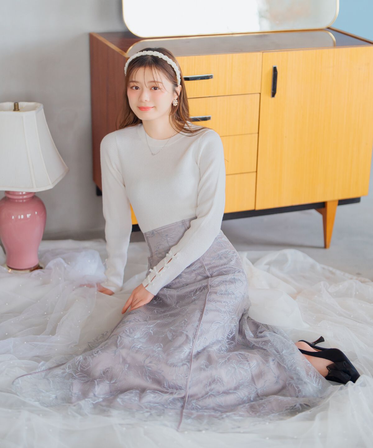 WILLSELECTION「袖リボンボトルネックニット」|ニット・セーター|