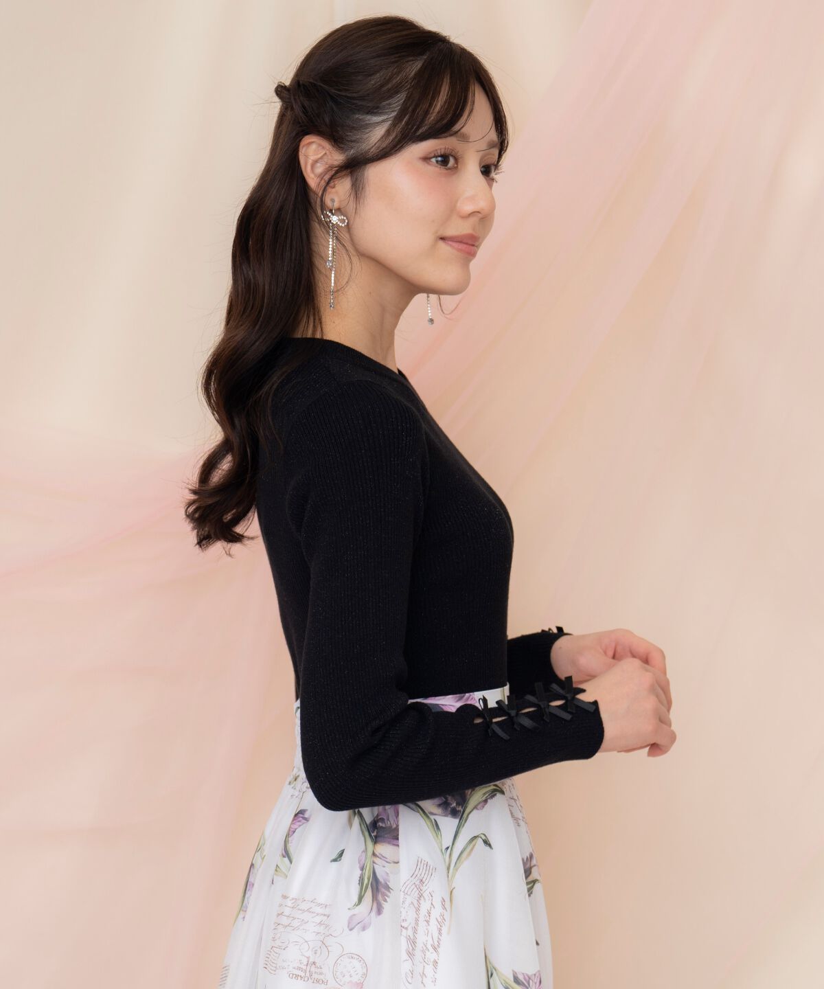 WILLSELECTION「袖リボンボトルネックニット」|ニット・セーター|