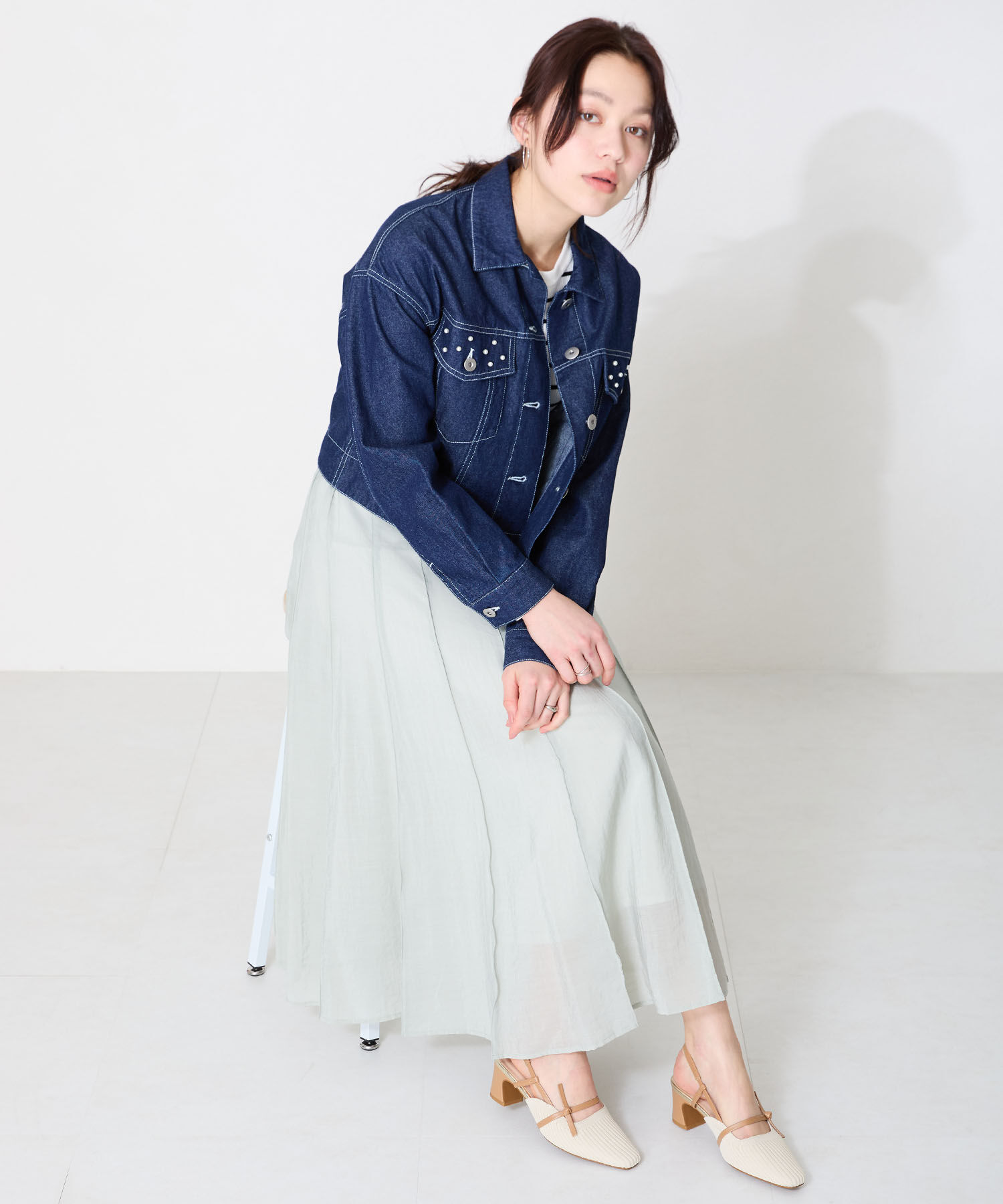 ORiental TRaffic「●2025春夏新作●リブニット細ストラップパンプス/51114 人気 トレンド 売れてる パンプス ニット」|パンプス|