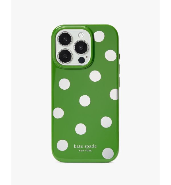 kate spade new york「ミラー ドット アイフォン 16 Pro ケース」|モバイルケース|Green