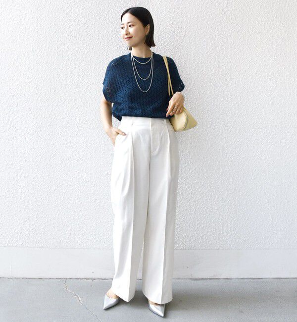 SHIPS for women「【WEB限定】〈手洗い可能〉アイレット クルーネック プルオーバー」|Tシャツ・カットソー|