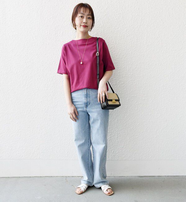 SHIPS for women「【WEB限定】〈ネックが選べる2サイズ展開〉オーガニックコットン バリエーションネック TEE」|Tシャツ・カットソー|