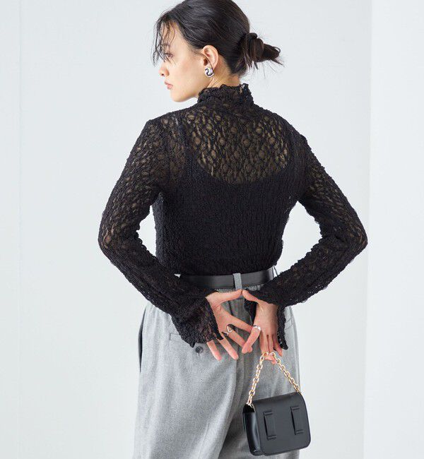 SHIPS for women「〈手洗い可能〉リンクル フラワー レース タートル 」|Tシャツ・カットソー|