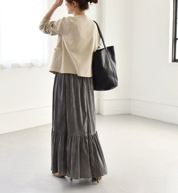 quaranciel「quaranciel:〈手洗い可能〉ノーカラー クラシカル ジャケット カーディガン」|カーディガン|